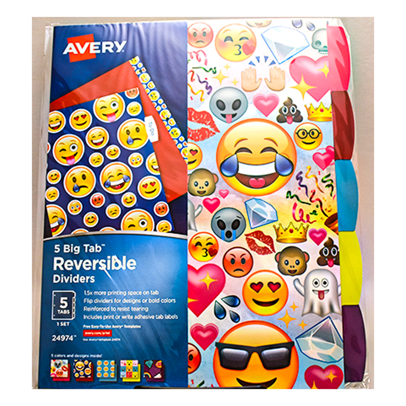 Avery 5 Big Tab Dividers - Emoji (SKU 1033289447)
