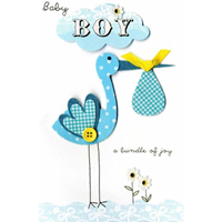 Blue Stork Greeting Card