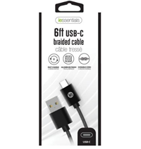 Iessentials 6 Ft Braided Usb-C To Usb A Cable Black