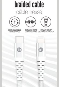 Iessentials 6 Ft Braided Usb-C To Usb A Cable White