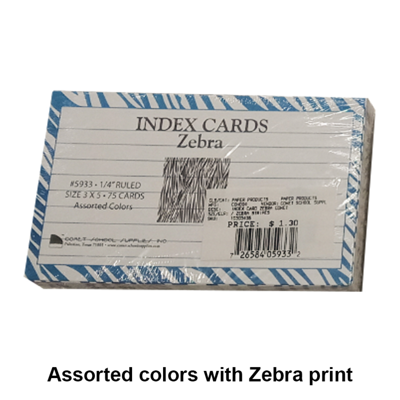 Index Cards - Zebra Print