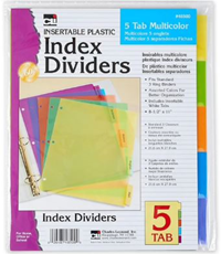 Leo Index Dividers 5Tb Plastic