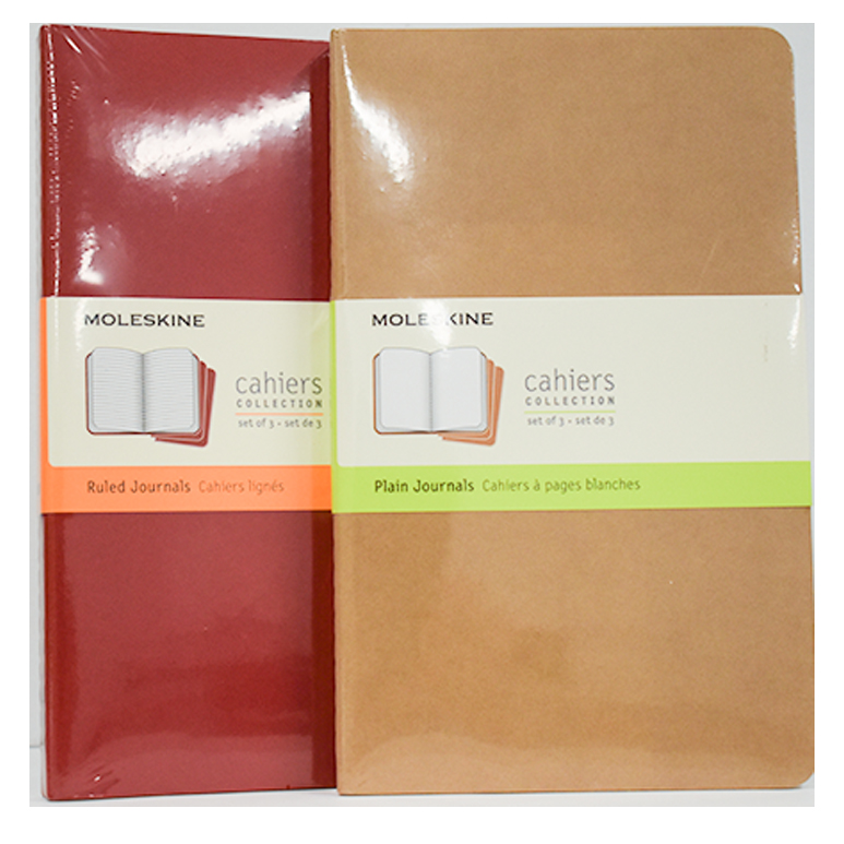 Moleskine Cahier Journal 3 Pk - Red Or Tan (SKU 10374290111)