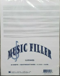 Music Filler Paper 12 Stave