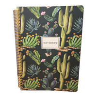 Spiral Notebook Cactus On Black